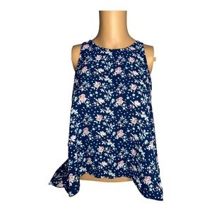 Iris Cut out back Floral Tank Top size L